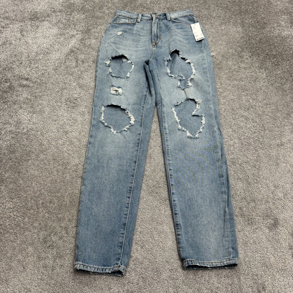 BDG Urban Outfitters Mom High Rise Distressed Denim Jeans Womens 27 Blue NWT